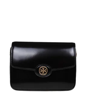 TORY BURCH ROBINSON BAG IN BRUSHED LEATHER COLOR BLACK