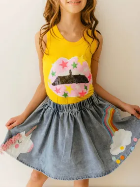 Unicorn Denim Dream Skirt