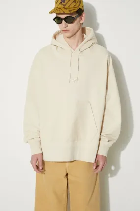 Vans cotton sweatshirt Premium Standards Baggy Fleece Po LX men's beige color hooded smooth VN000GVSCHW1