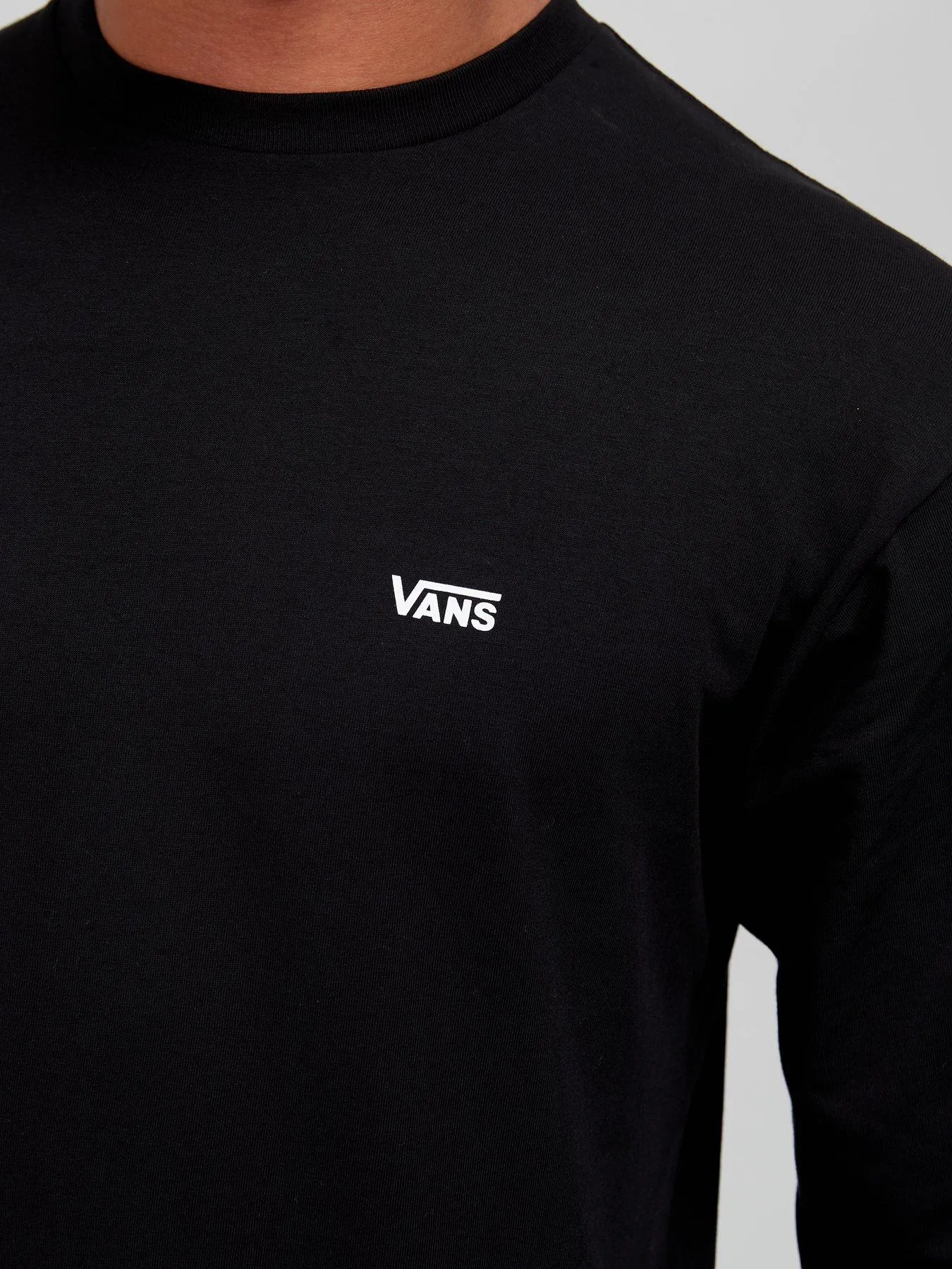 Vans Left Chest Hit Long Sleeve T-Shirt - Black/White