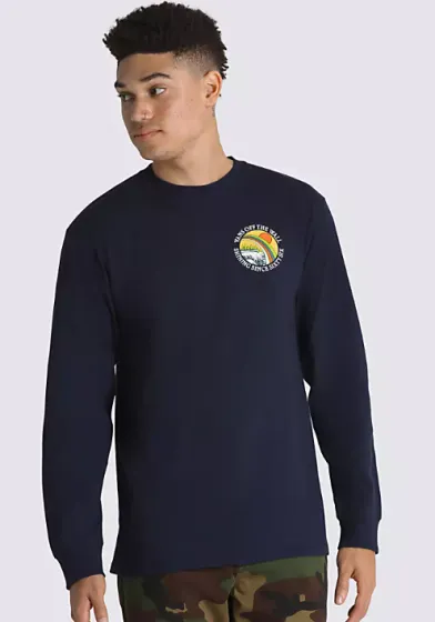 Vans Positive Vibes Scenic Long Sleeve Mens T-Shirt - Navy