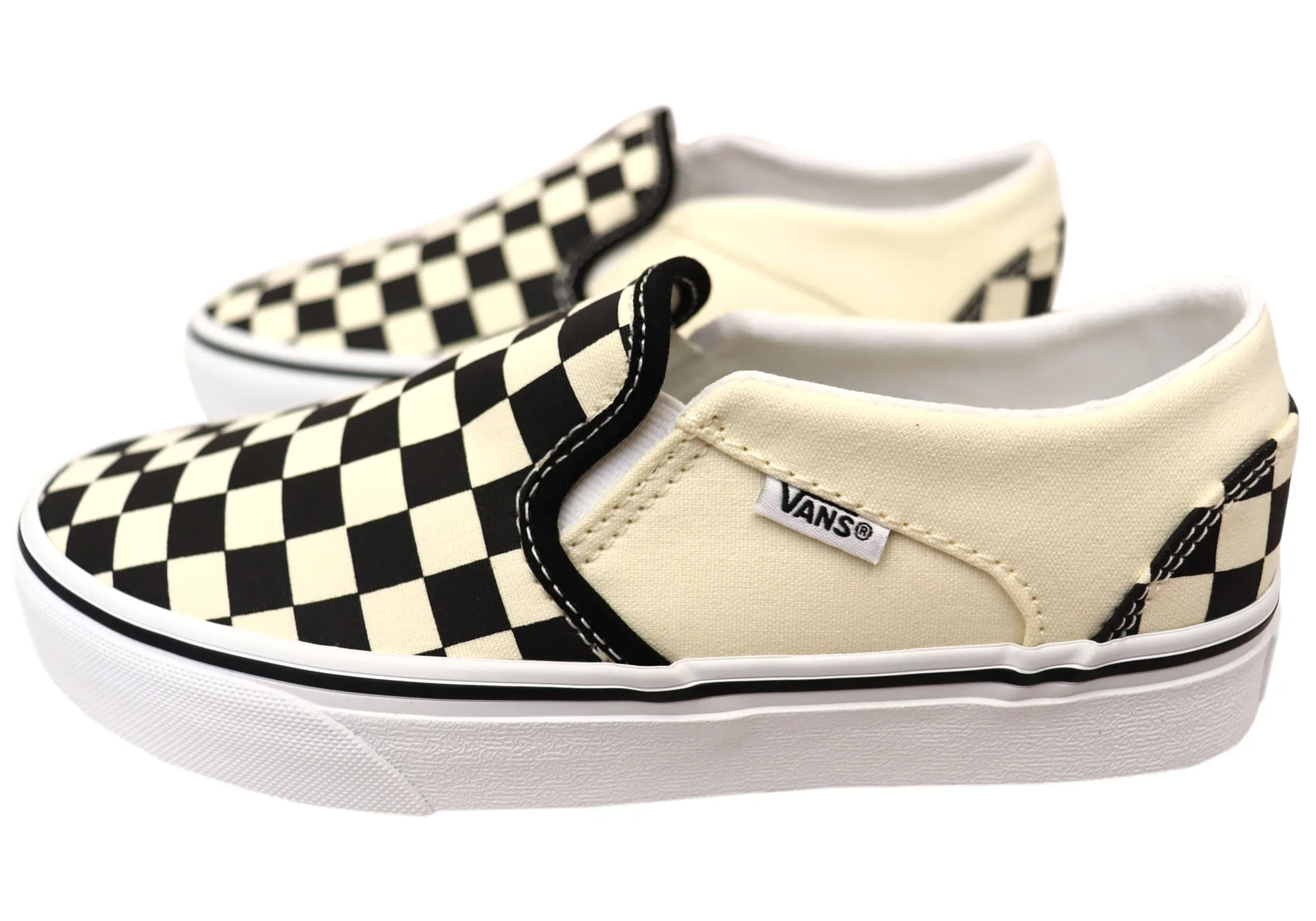 Vans Womens Comfortable Asher Checkerboard Slip On Shoes