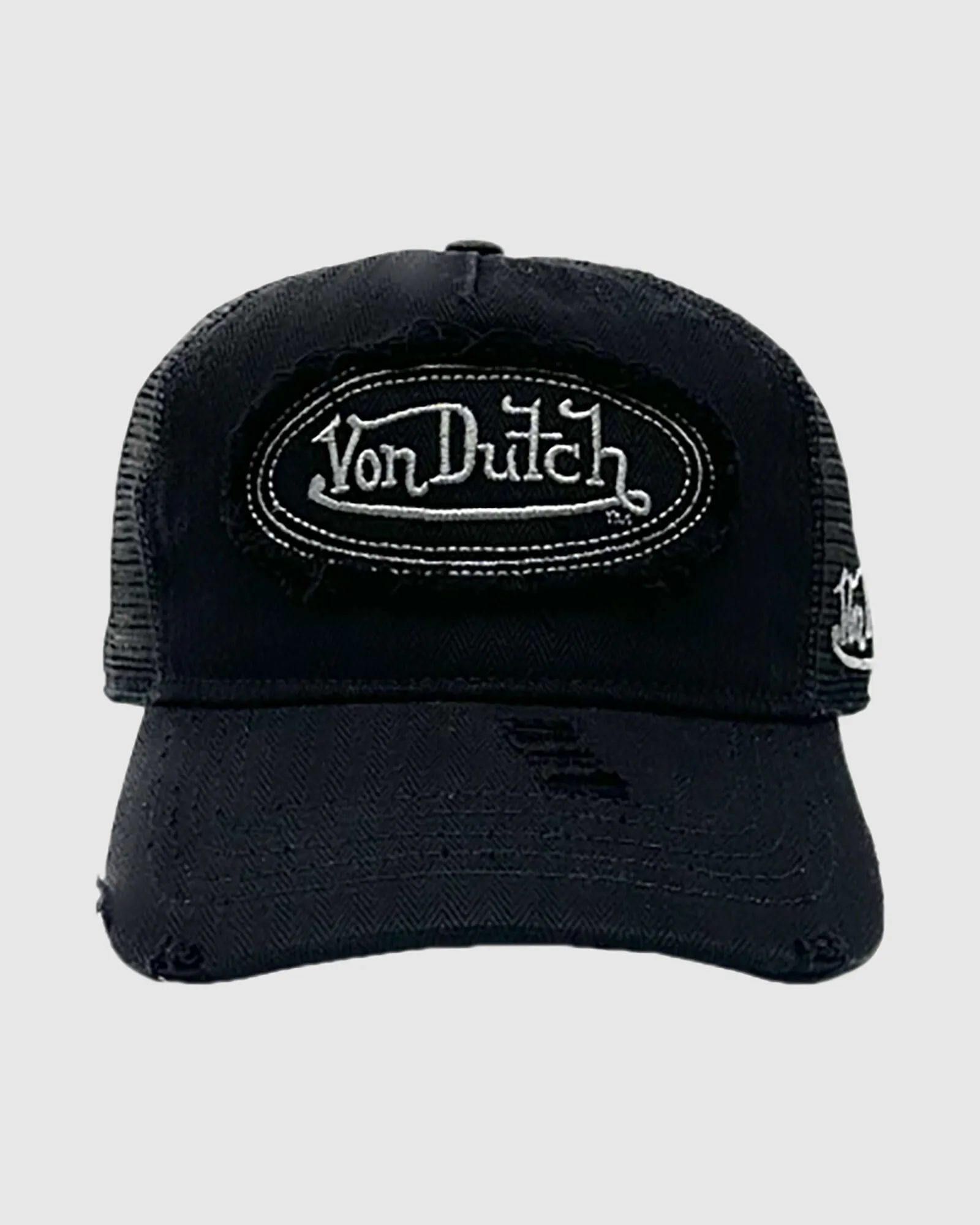 Von Dutch Trucker Hat Heringbone Black