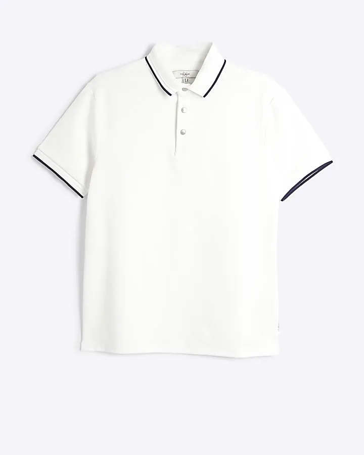 White Pique Slim Fit Polo Shirt