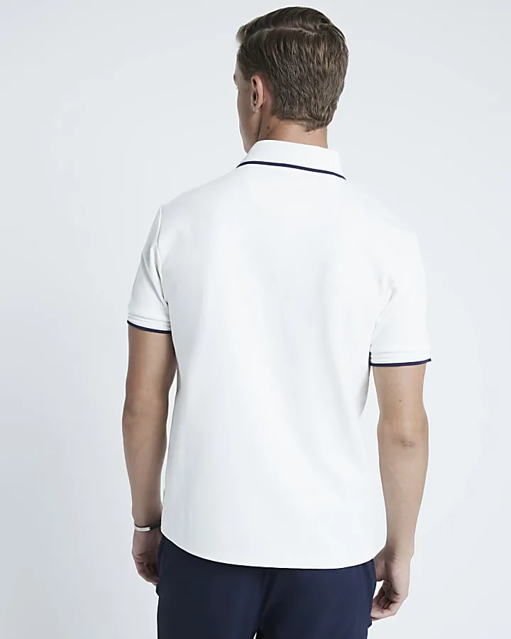 White Pique Slim Fit Polo Shirt