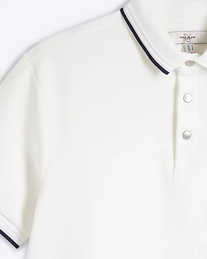 White Pique Slim Fit Polo Shirt