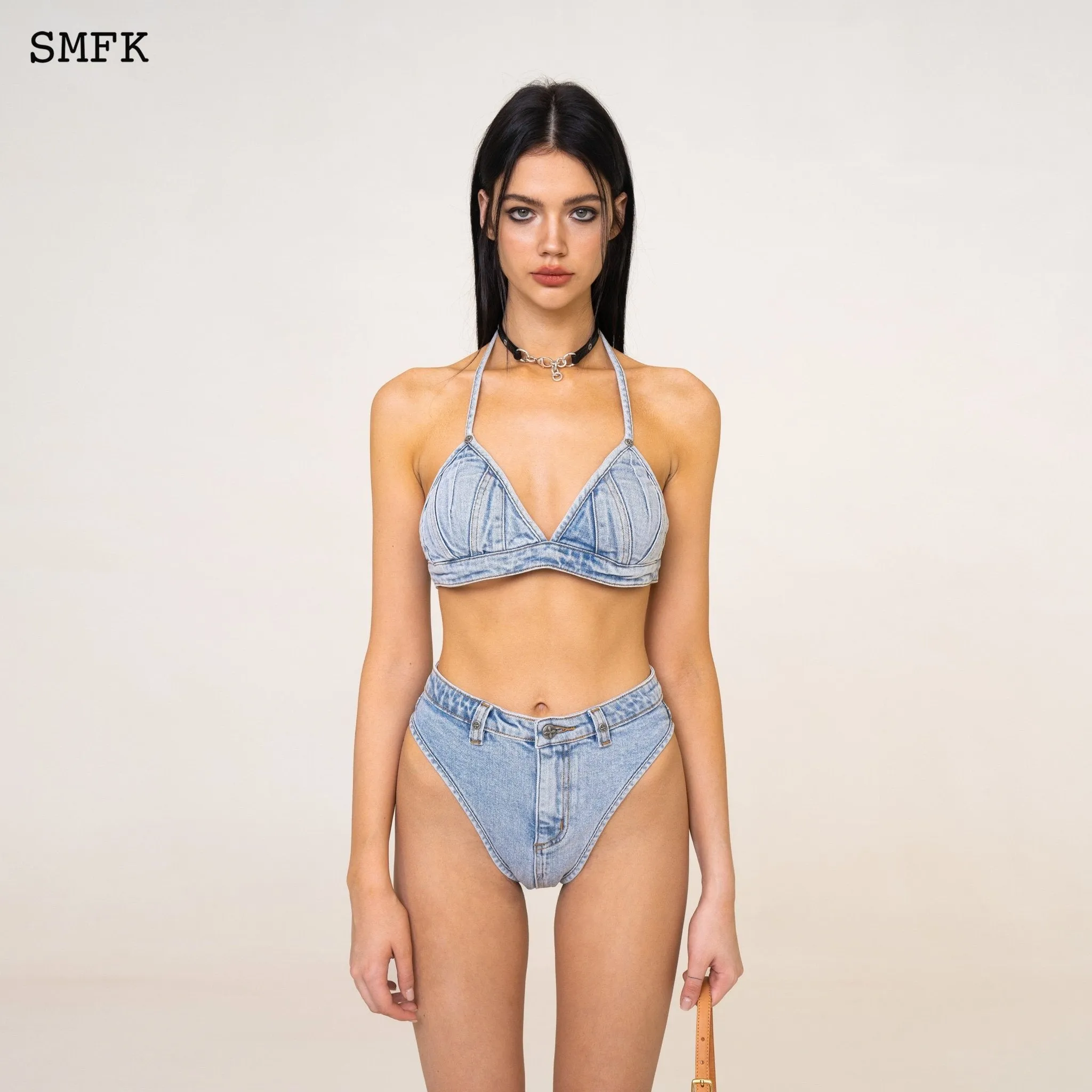 WildWorld Rider Denim Bikini Sky Blue-