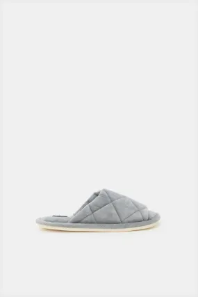 Women Grey Quilted Slipper