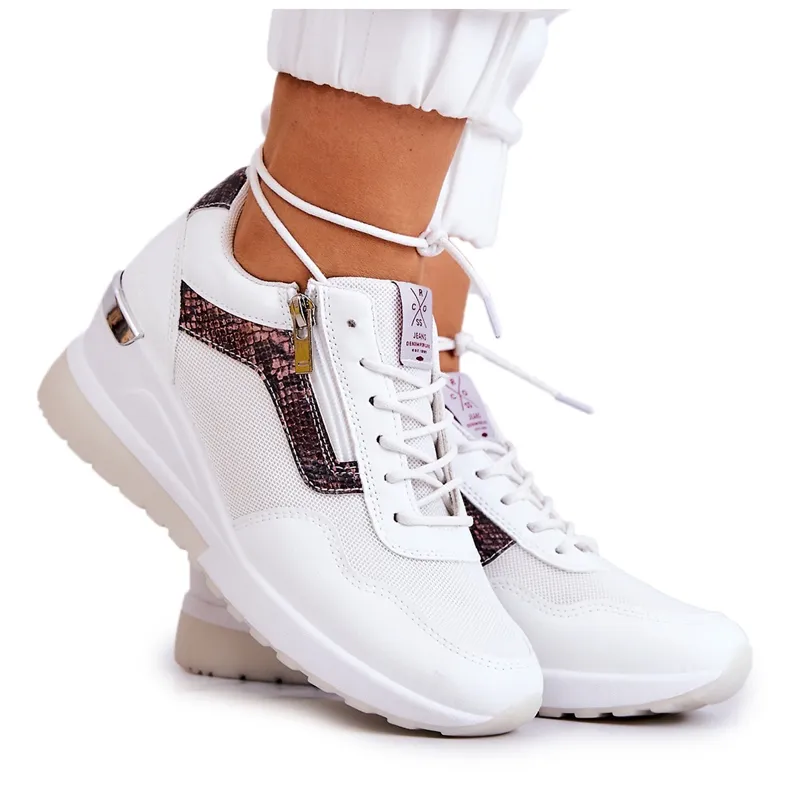 Women's Sneakers On Wedge Cross Jeans JJ2R4028C White