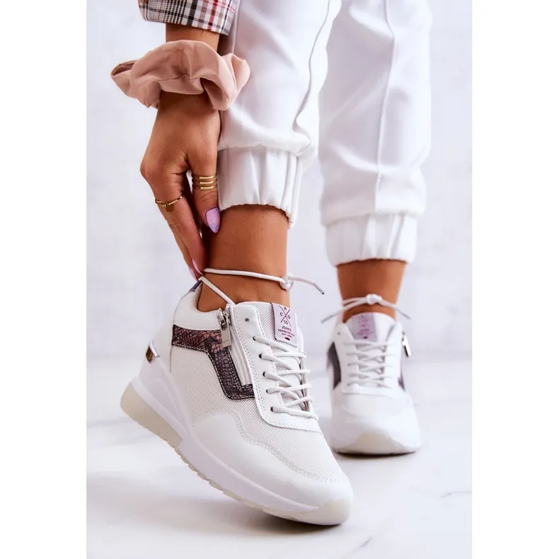 Women's Sneakers On Wedge Cross Jeans JJ2R4028C White