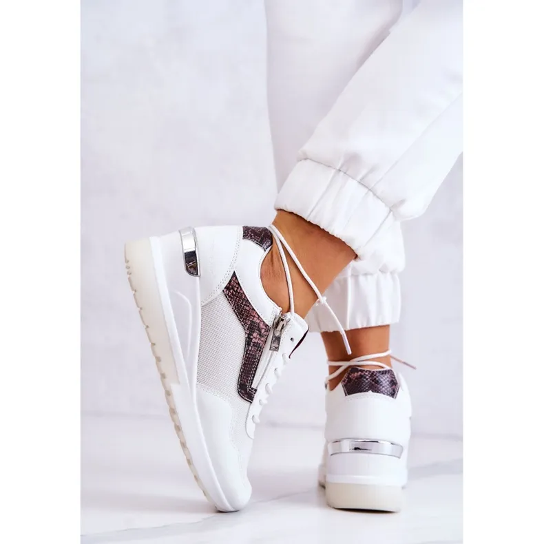 Women's Sneakers On Wedge Cross Jeans JJ2R4028C White