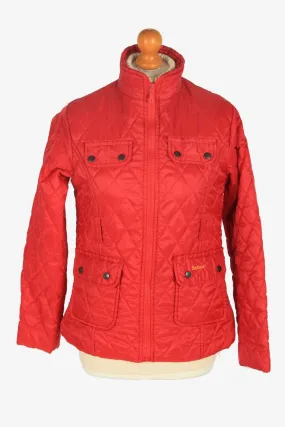 Womens Barbour Flyweight Cavalry Jacket Vintage Winter Retro Red Size S - Pepper Tree London