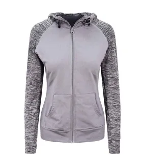 Womens/ladies zoodie contrast full zip hoodie grey/grey melange AWDis Cool