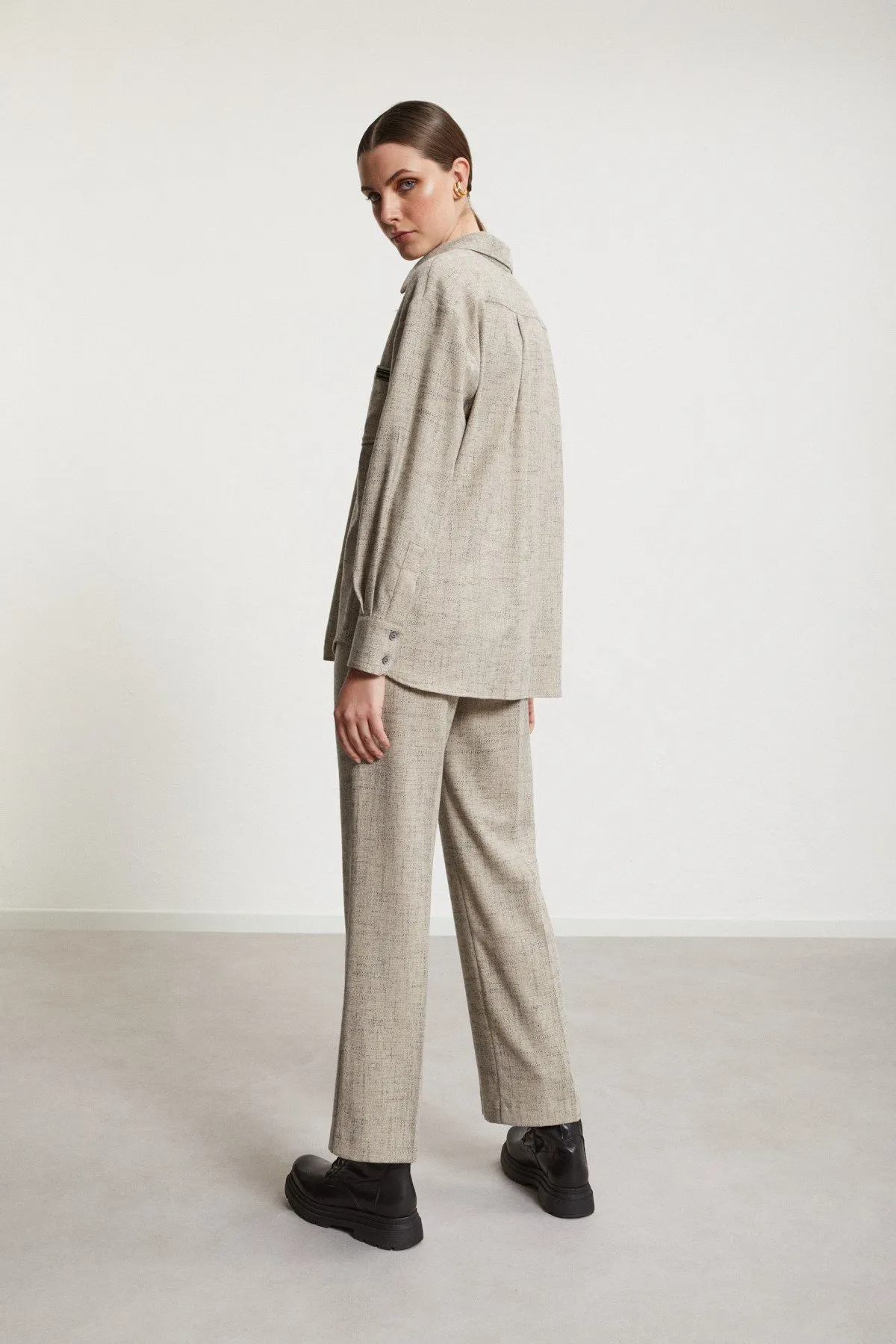 Wool blend anlke lenght trousers