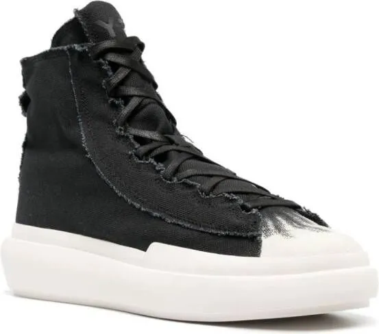 Y-3 Nizza distressed high-top sneakers Black