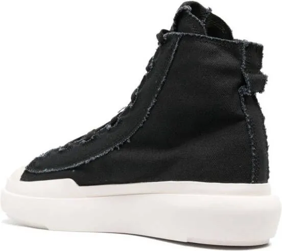 Y-3 Nizza distressed high-top sneakers Black