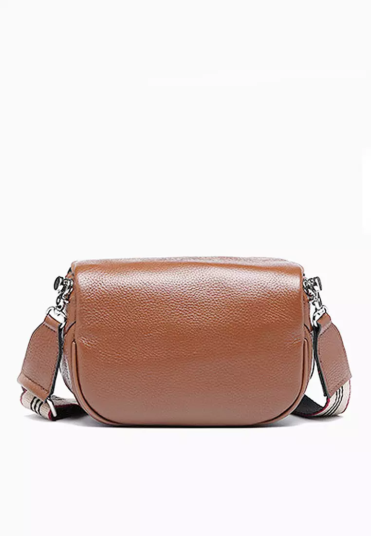 ZITIQUE Leather classic oblique back horse saddle bag